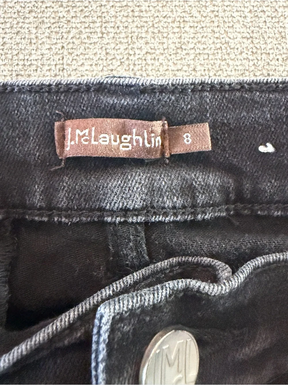 J. McLaughlin Emmie Bootcut High Rise Black Wash Denim Jeans Size 8 Stretch